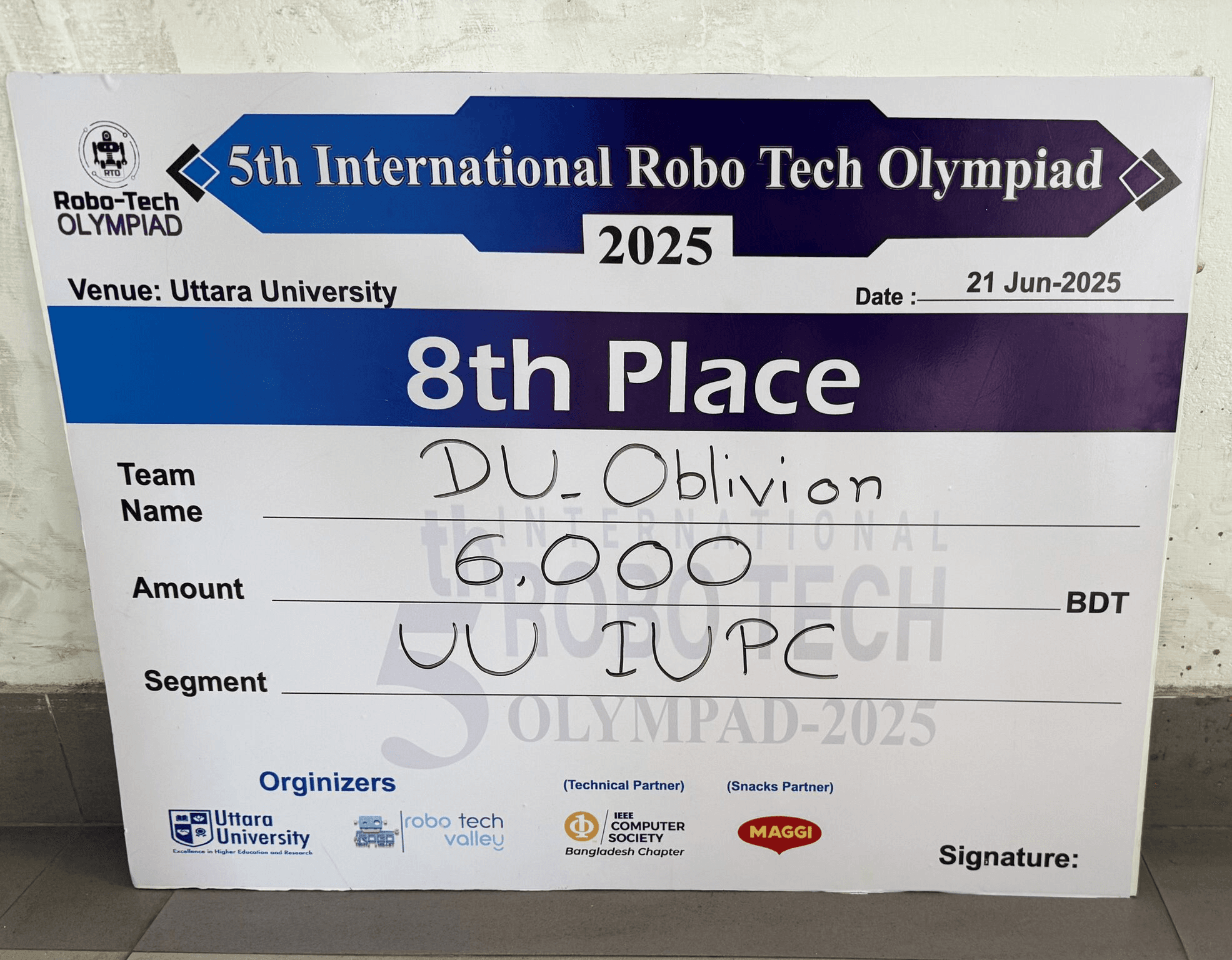 Uttara University Inter University Programming Contest 2025